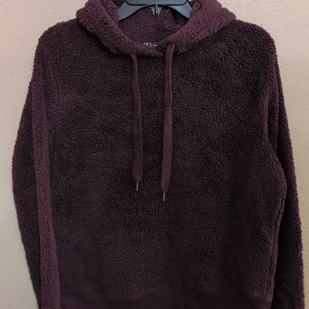 Fifth Sun Deep Burgundy / Olive Purple Cowl Neck Sweater With Hood